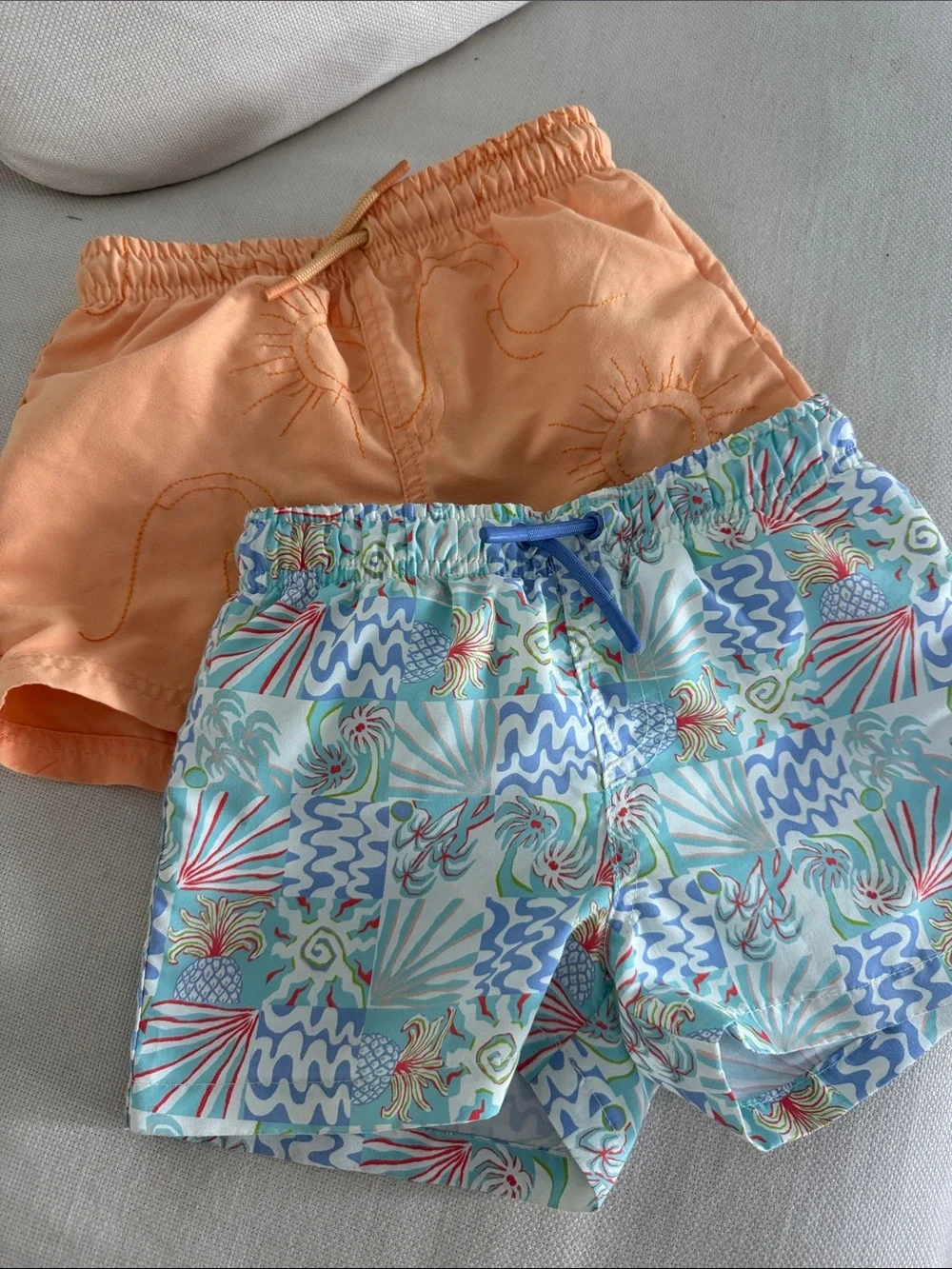 Zara Orange & Multicolor Boys' Swim Trunks